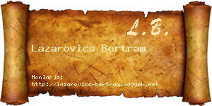Lazarovics Bertram névjegykártya